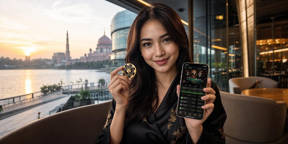 Pemain menggunakan telefon pintar untuk akses kasino mudah alih di Putrajaya Malaysia